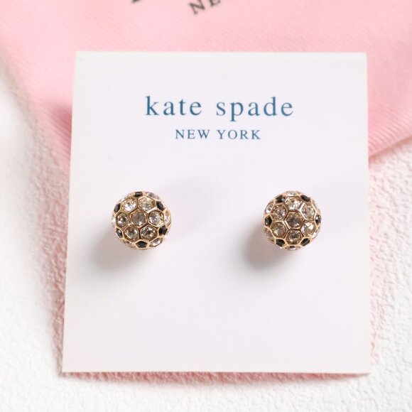 Kate Spade Jewelry - Kate Spade On The Ball Gold Black Multi Stud Earrings NEW